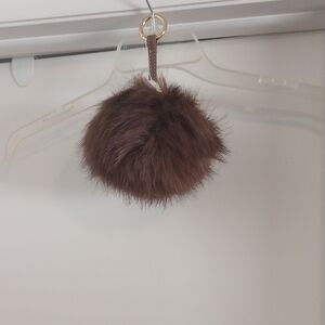 Brown Fur Pom Pom Key Holder